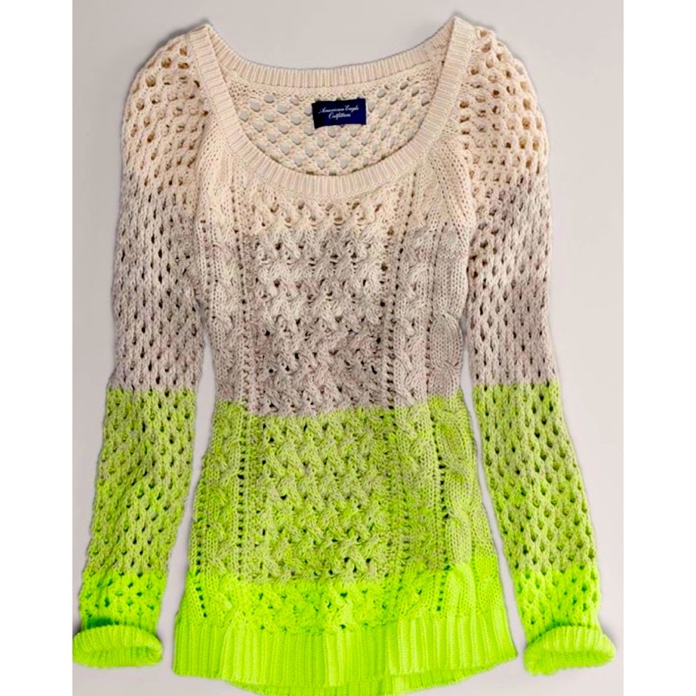 American Eagle Lime Green Ombre Sweater